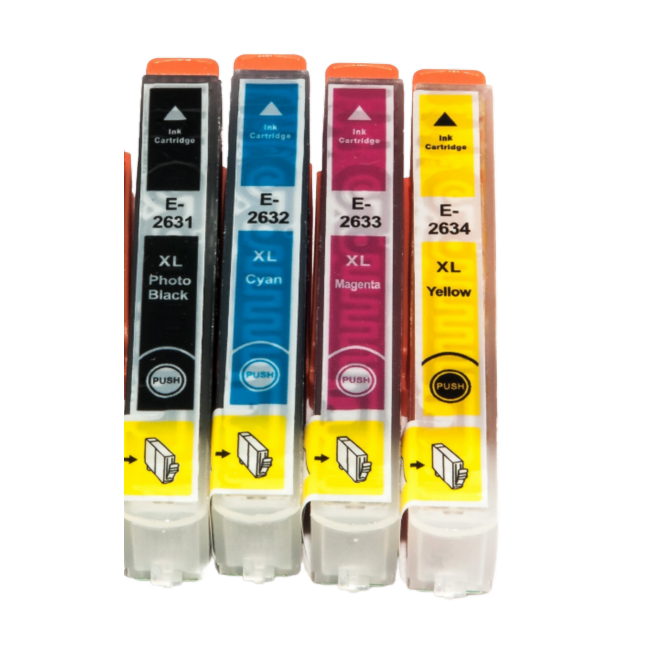 Zestaw tuszy INQ T2631/ T2632/ T2633/ T2634 CMYK  do Epson T2631/ XP600/ XP605/ XP700/ XP800 zamiennik